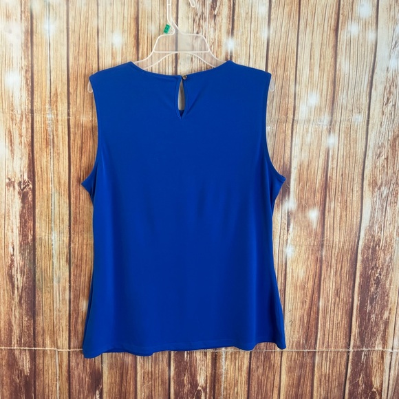 Calvin Klein Women’s Sleeveless Royal Blue Blouse Keyhole Front Back Size Medium - Picture 6 of 12